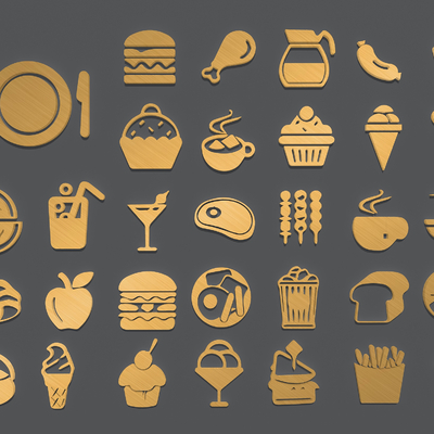 Modern Metal Burger Food Logo