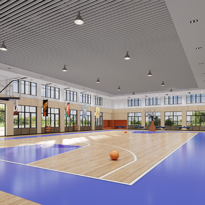 modern basketball court