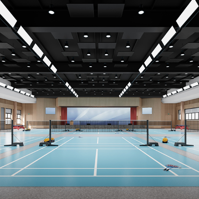 Badminton court arena