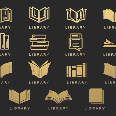 Modern Library Book Metal Logo