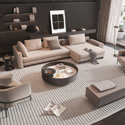 Minotti Miloti Sofa Coffee Table Combination