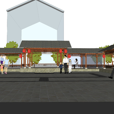 Neo-Chinese Style Beautiful Country Square