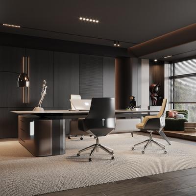 Minotti Dark Style General Manager Office