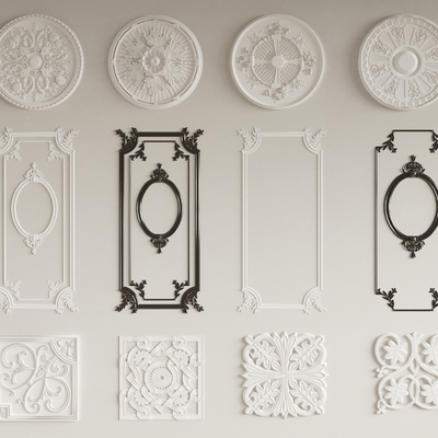 European-style carved lamp panel