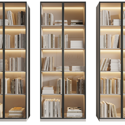 Glass Bookcase Books Books