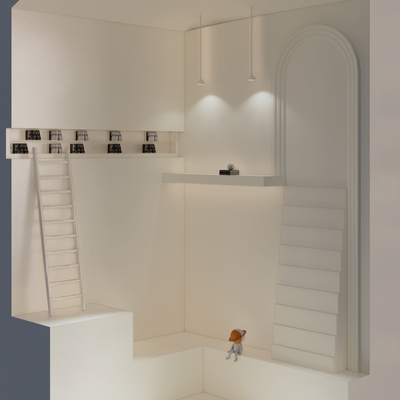 Recessed corner wall lamp gypsum wall lamp