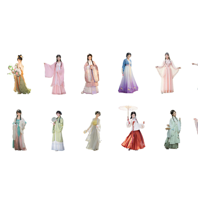 Chinese Hanfu Beauty Figure 2d Component