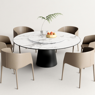 Minotti round dining table and chair