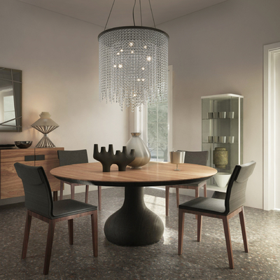 Italian Cattelan Italia Brand Modern Round Solid Wood Dining Table and Chair