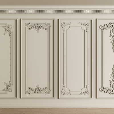 French plaster line carved