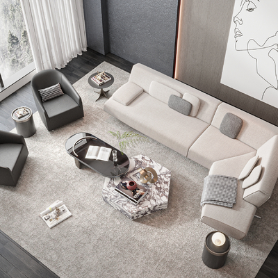 Poliform sofa coffee table combination