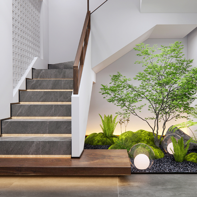 Modern Staircase Plant Landscape