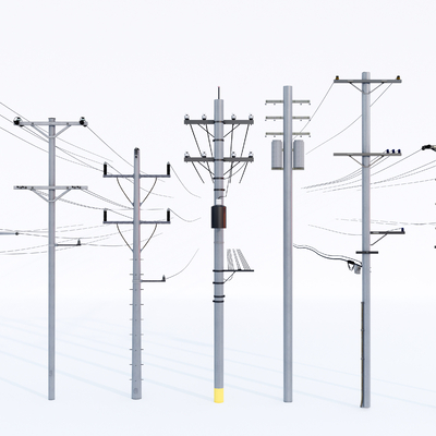 modern electric pole high voltage line high voltage tower signal tower