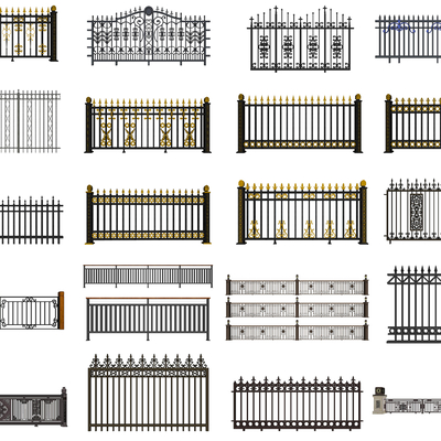 European-style wrought iron fence fence