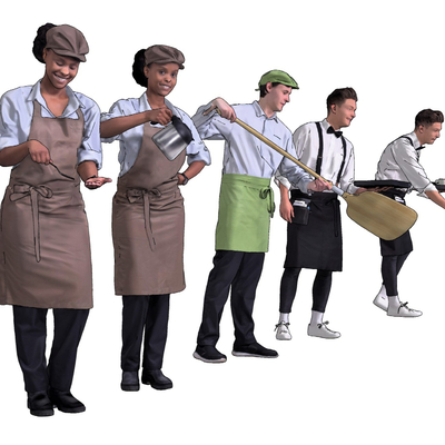 Waiter Men and Women Characters