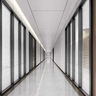 Modern office aisle corridor