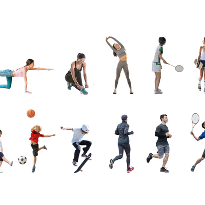 Fitness Men and Women Characters 2d Component