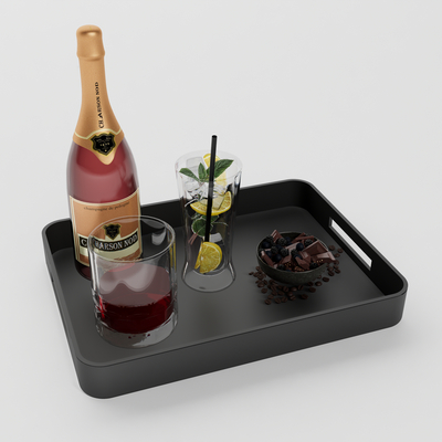 Wine Bottle Wine Glass Lemonade Tray