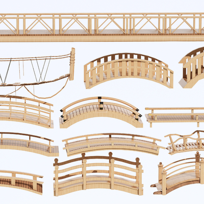 modern wooden bridge trestle bridge arch bridge