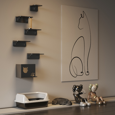 Modern cat climbing frame litter box