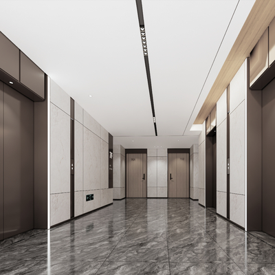 Hotel Corridor Elevator Hall