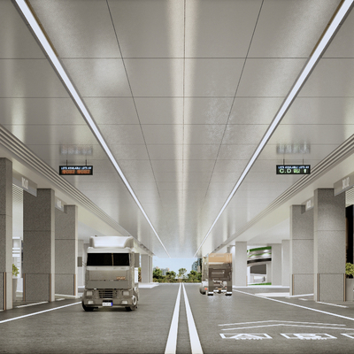 Truck Tunnel in Plant Unloading Area