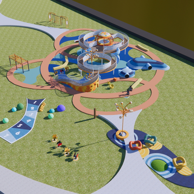 Children's play area bird's-eye view planning