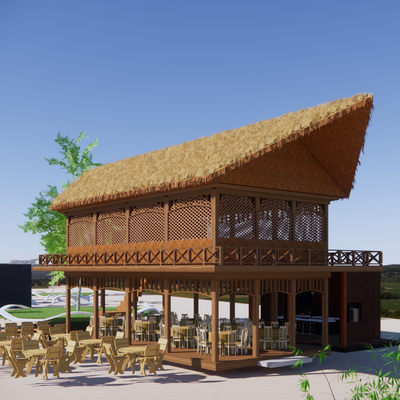 Southeast Asian specialty restaurant architectural appearance
