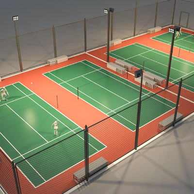 outdoor badminton court tennis court