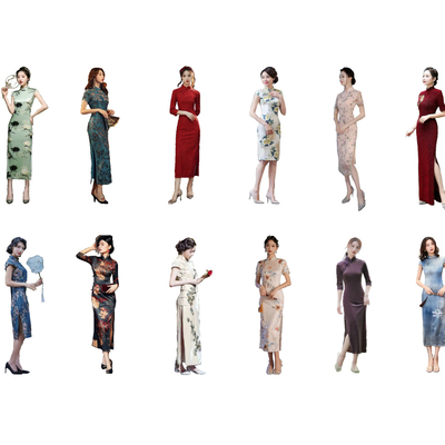 Antique cheongsam figure beautiful woman