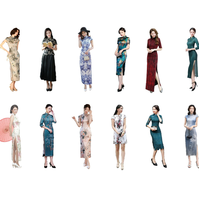 Antique cheongsam figure woman beautiful woman