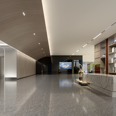 Modern Office Lobby Lounge Area