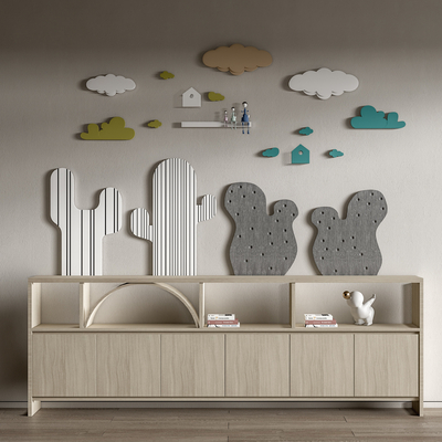 Modern Children's Bookcase Low Cabinet