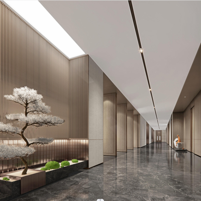 New Chinese Hotel Corridor