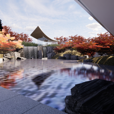 Modern Exhibition Area Water Garden Landscape