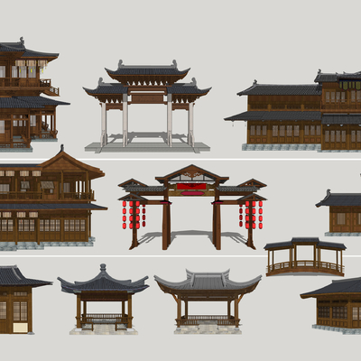 Chinese antique commercial building appearance