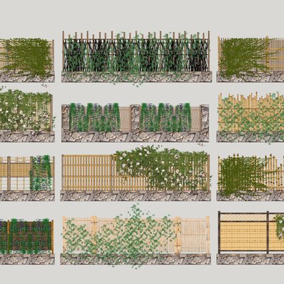 Modern courtyard fence fence sketch