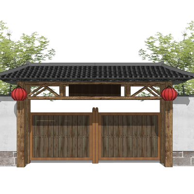 Neo-Chinese Style village entrance door patio door