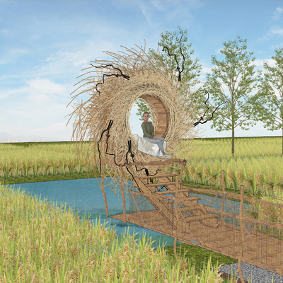 Paddy field bird nest device sketch