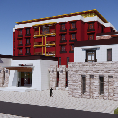 Tibetan hotel building appearance