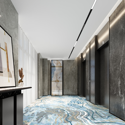 Modern Hotel Elevator Hall