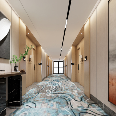 Modern Hotel Hallway