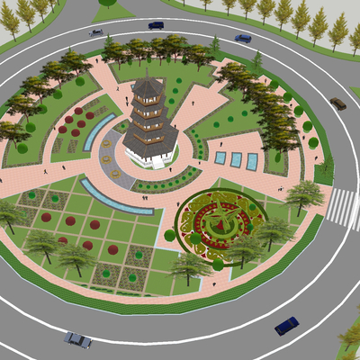 Aerial View Planning of New Chinese Square