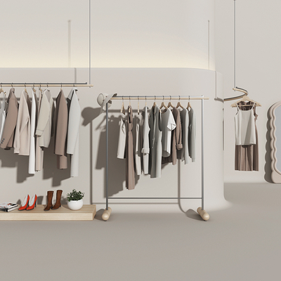 modern clothing store clothing shelf