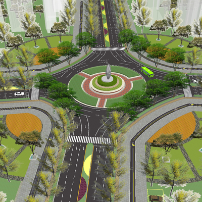 Bird's-eye view planning of modern traffic road