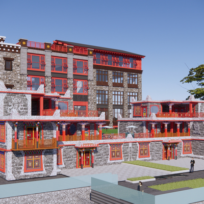 Architectural Appearance of Tibetan-style Commercial Homestay