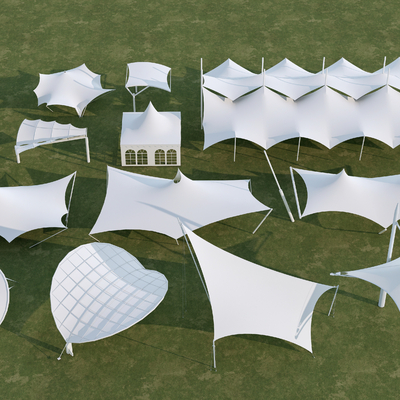 Awning Canopy Special-shaped Tensioned Film Parking Shed