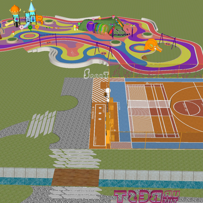 Bird's-eye view planning of modern children's play area