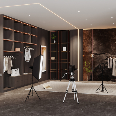 Senior gray clothing store studio