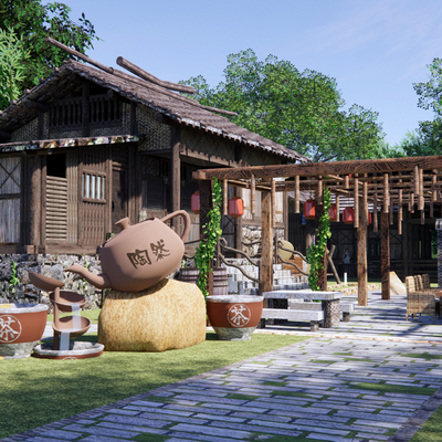 New Chinese-style Rural Courtyard Rural Yard